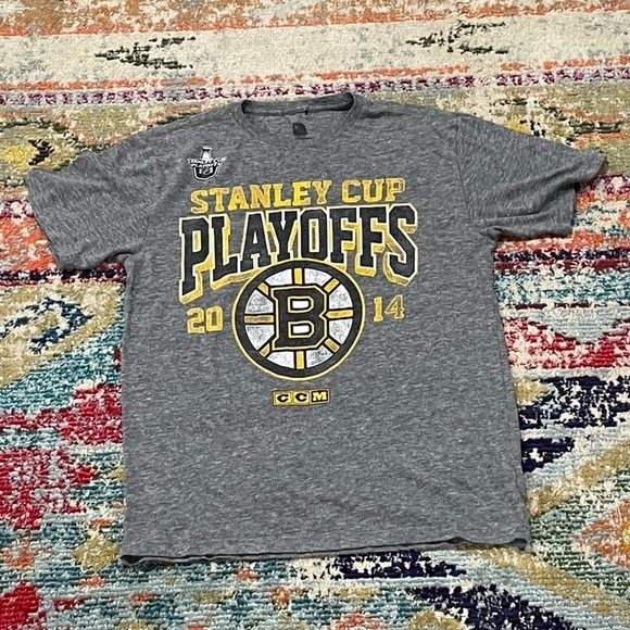 Stanley Cup Playoffs 2014 NFL Hockey Boston Bruins SOFT Graphic Tee Tshirt - Picture 1 of 9